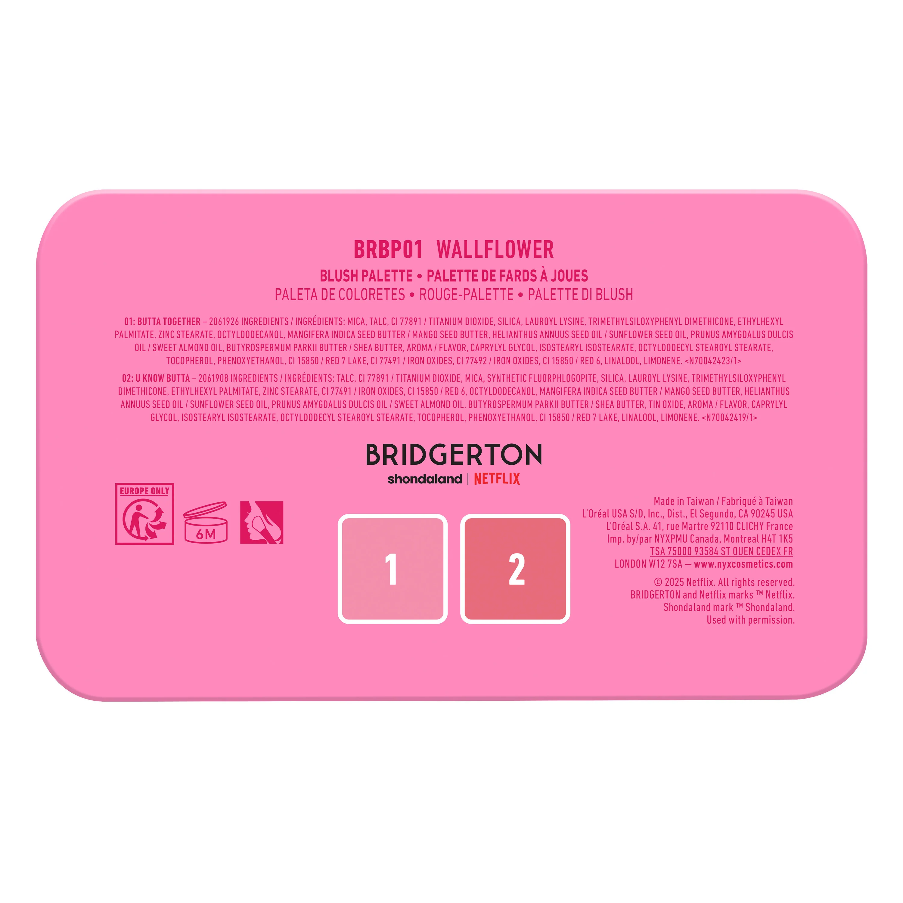 Paletă de față Bridgerton Royal Blush Duo