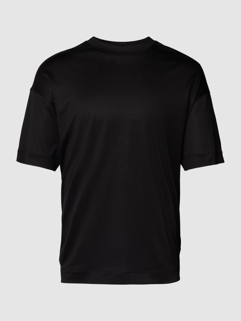 T-Shirt im unifarbenen Design in schwarz