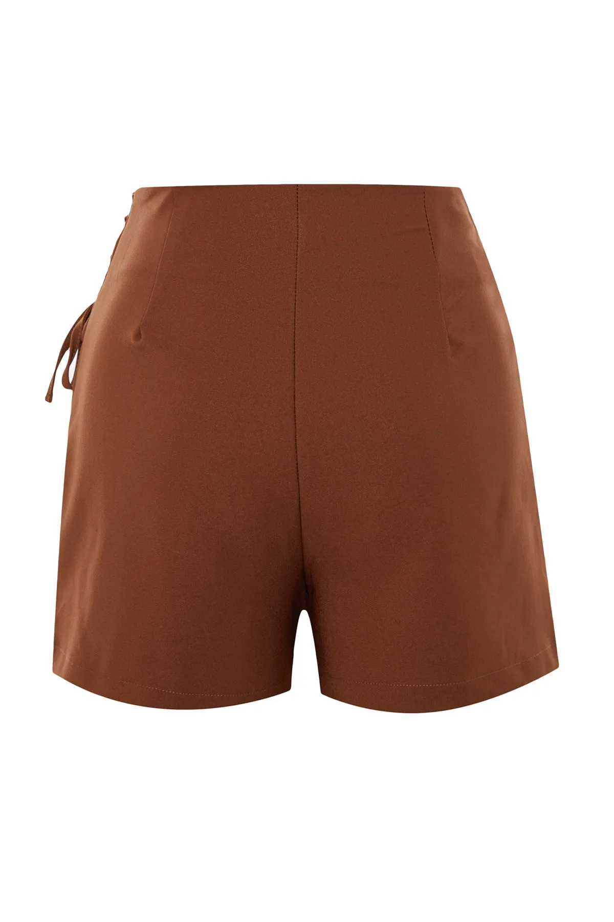 Trendyol Collection  Brauner gewebter Shortsrock mit Einfassung und Ösendetail TWOAW21SR0038