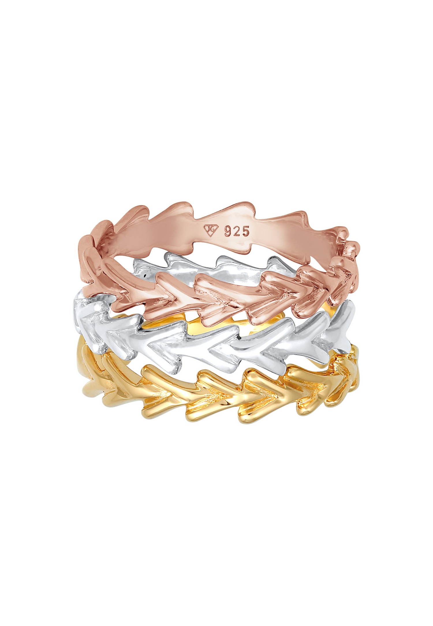 Set de 3 cercei Elli pentru femei, cu model tricolor, din argint 925