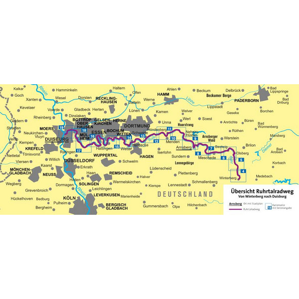 KV FTK 7013 RUHRTALRADWEG 1:50 000 - Fahrradkarte