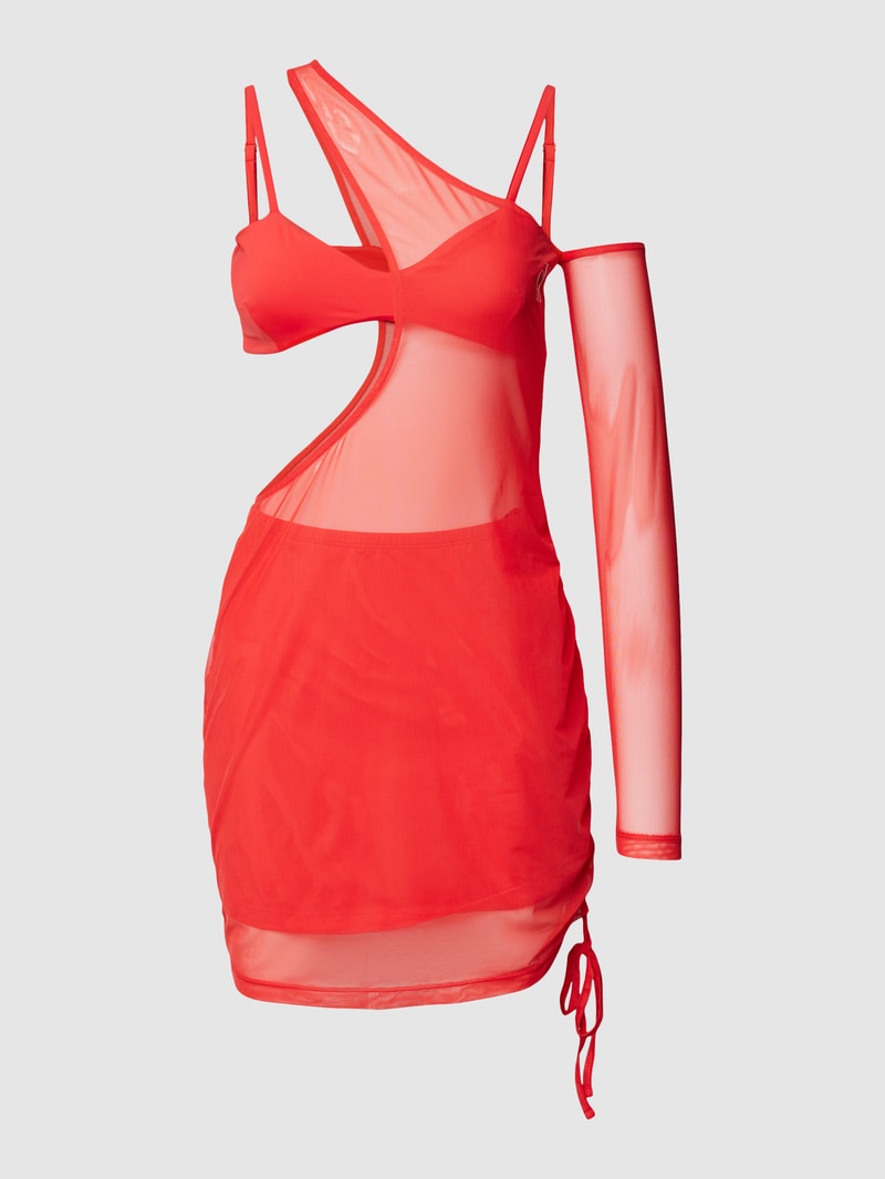 Minikleid mit Label-Print Modell 'BODYCON' in rot