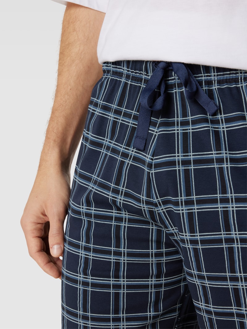 Pyjama-Shorts mit Streifenmuster in marineblau