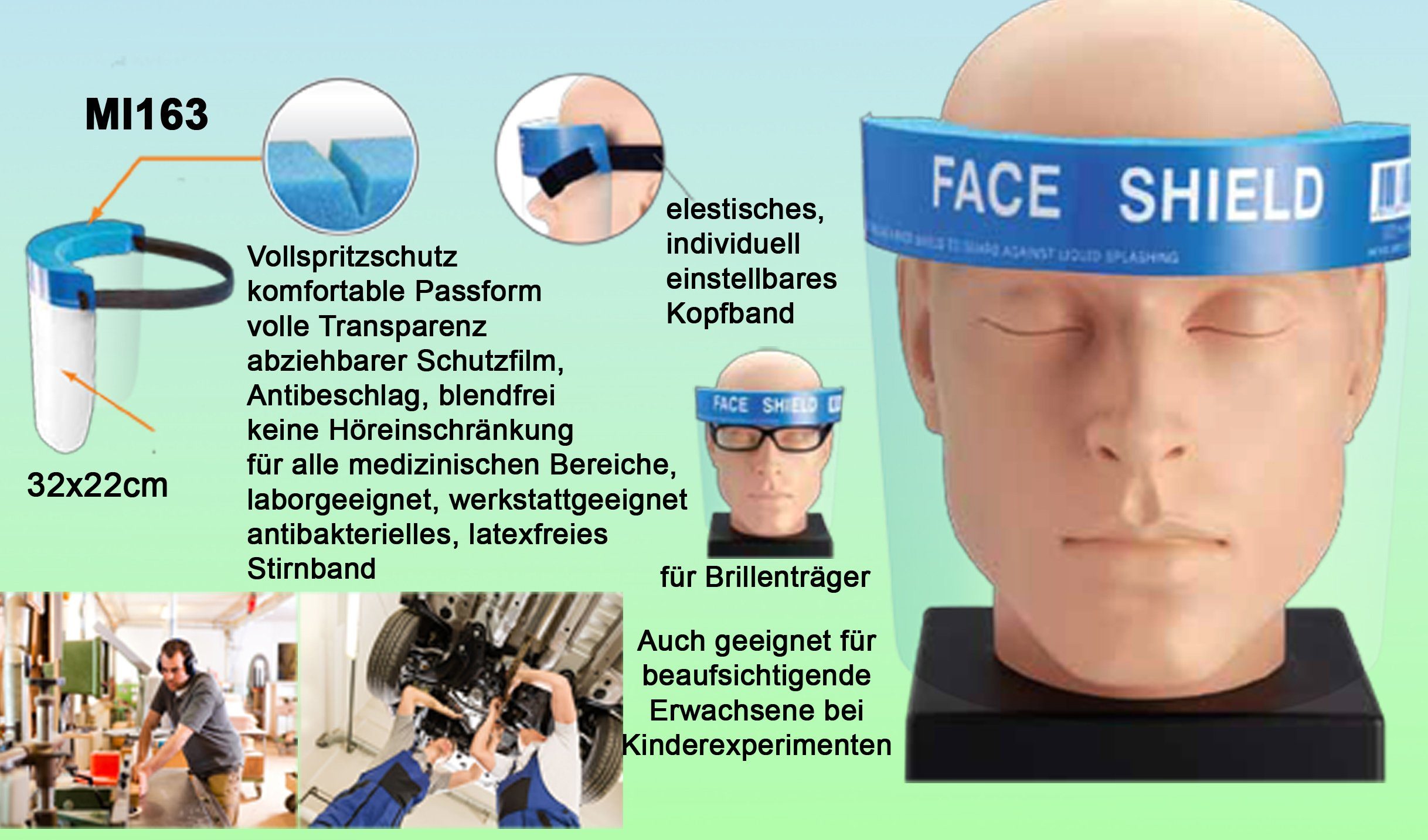 Edu-Toys Arbeitsschutzbrille Vollsichtschutzbrille Arbeitsbrille Gesichtsschutz Augenschutz, (1St), flexible Folie
