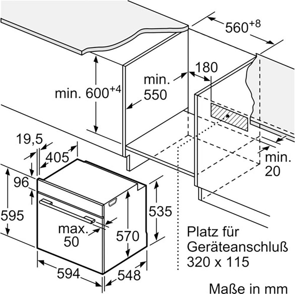NEFF Einbaubackofen N 30 B1CCC0AK0, mit Teleskopauszug nachrüstbar