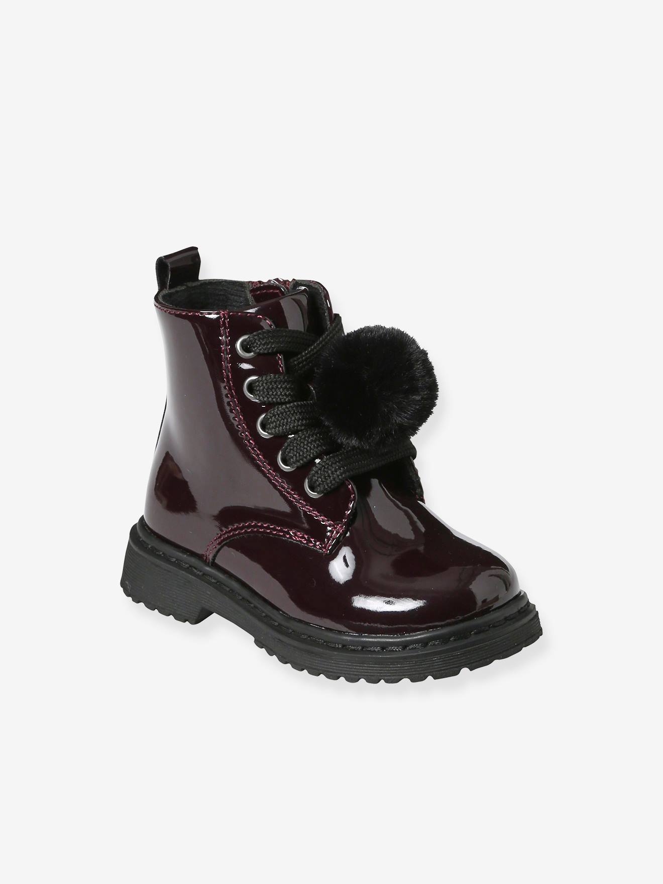 Vertbaudet Baby Lack-Boots mit Reißverschluss - bordeaux