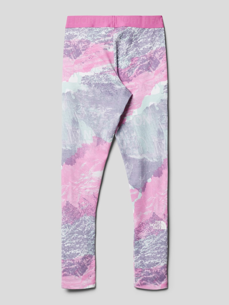 Leggings mit elastischem Logo-Bund in hellrosa