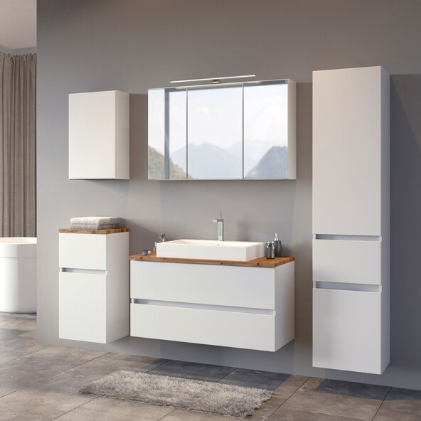 Spiegelschrank Bristol, 100 cm, weißl