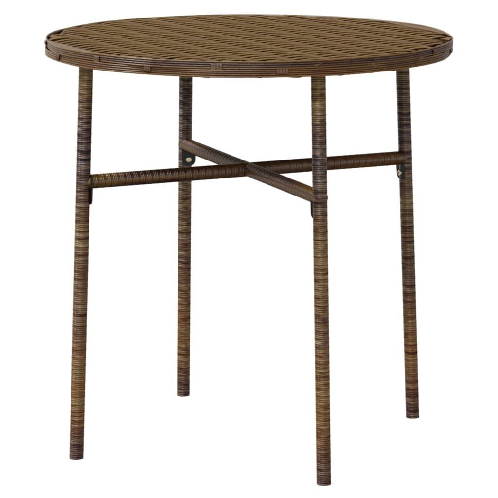 vidaXL Garten-Essgruppe 3-tlg. Garten-Essgruppe Poly Rattan Braun, (3-tlg)