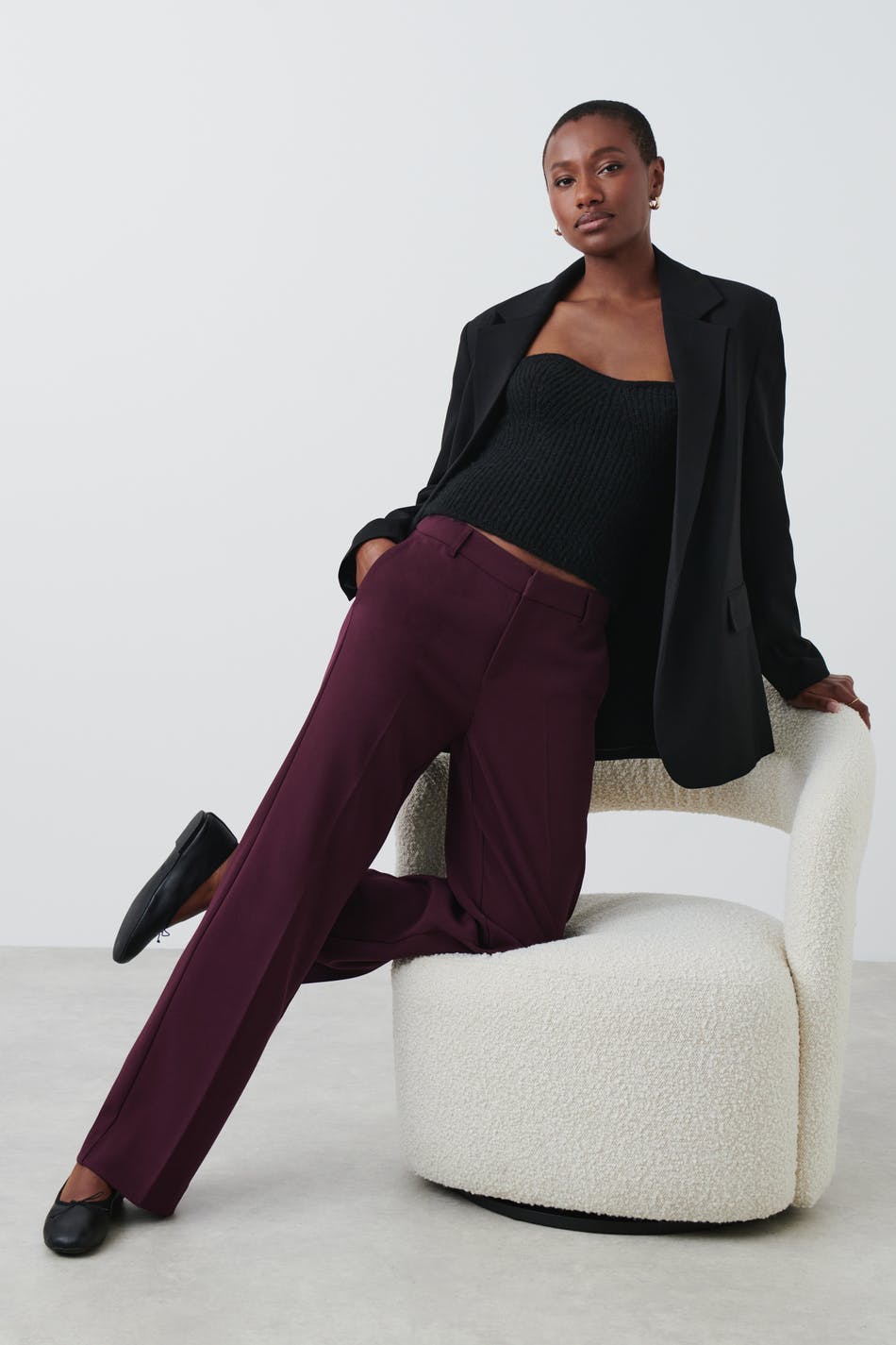 Straight regular trousers