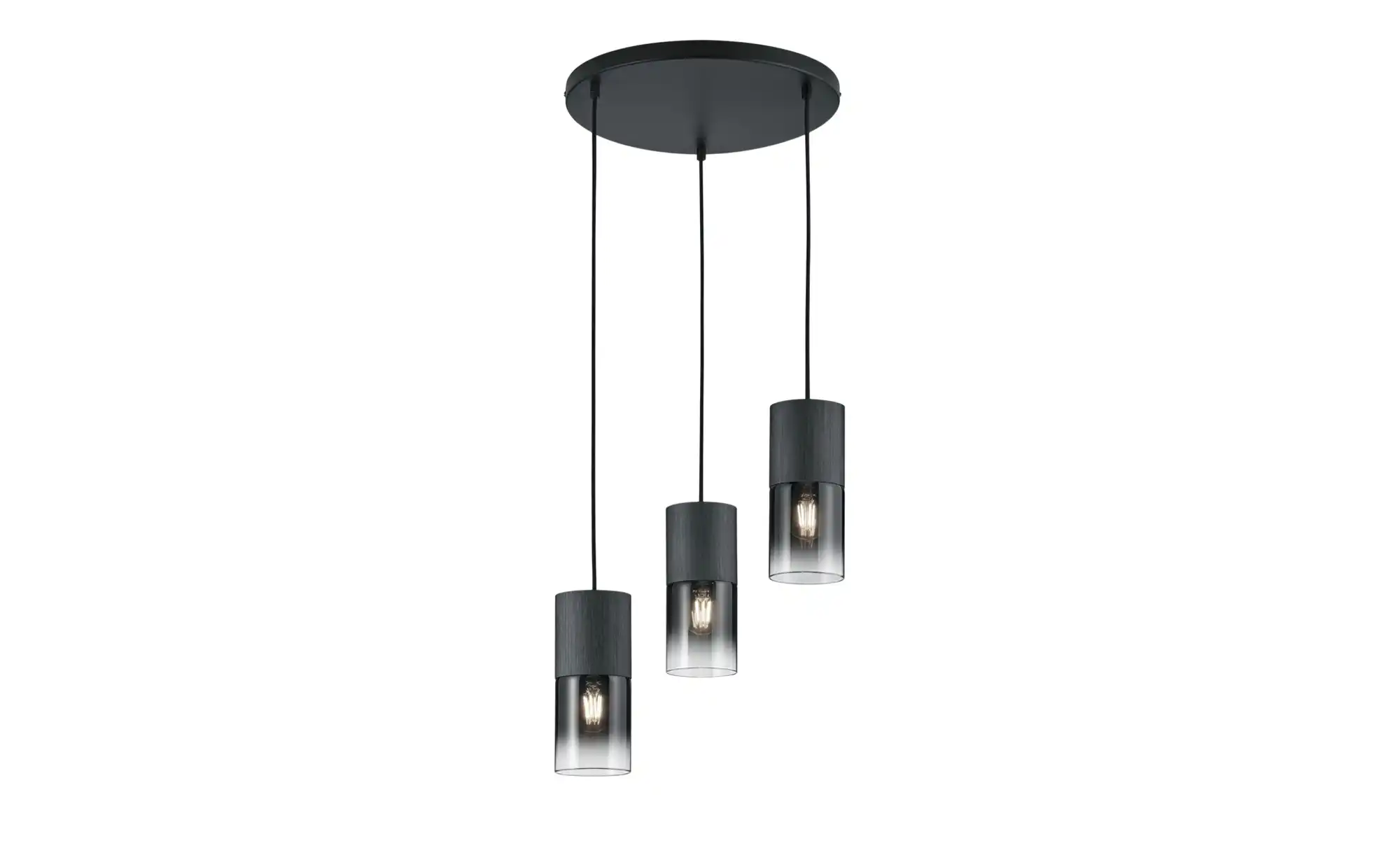 Trio Pendelleuchte, 3-flammig, Rauchglas schwarz