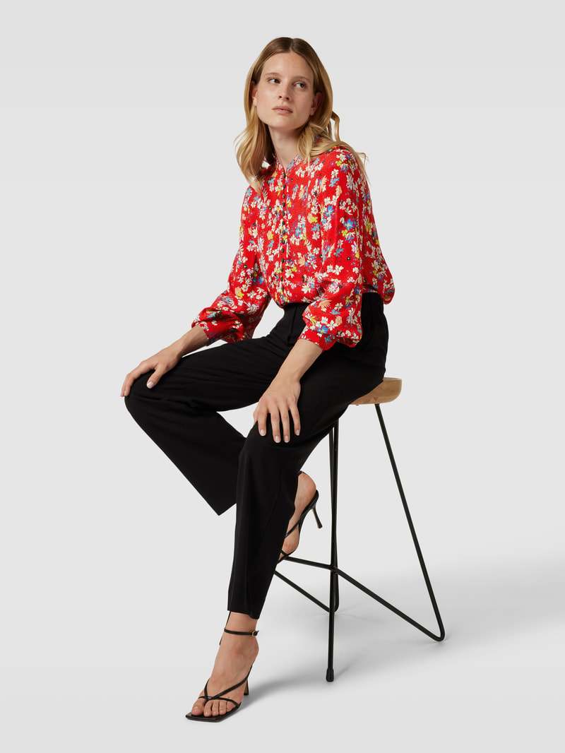 Bluse mit Stehkragen Modell 'TWINA' in rot