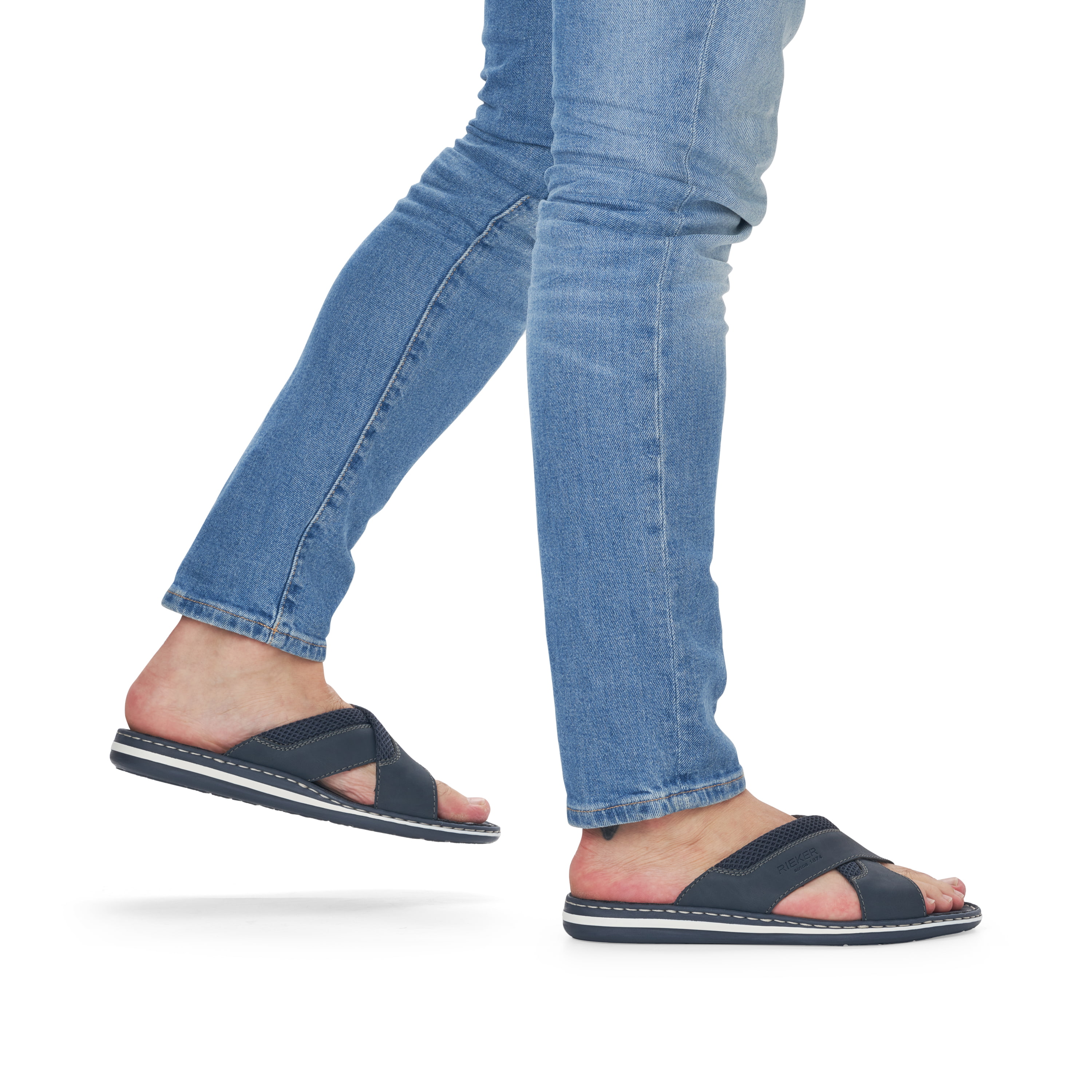 Rieker Herren Pantoletten marineblau