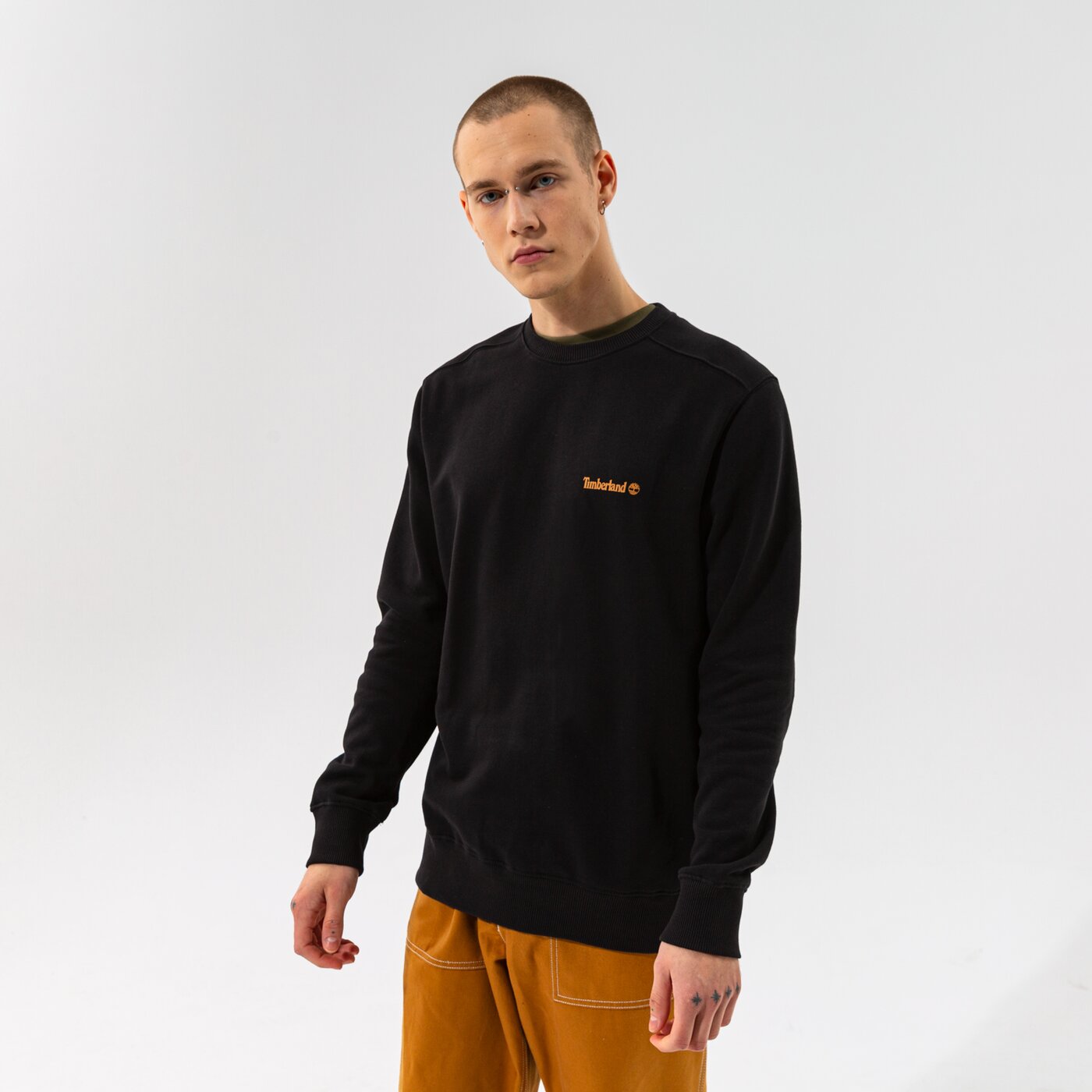 TIMBERLAND SWEATSHIRT CHEST LOGO CREW BLACK Schwarz