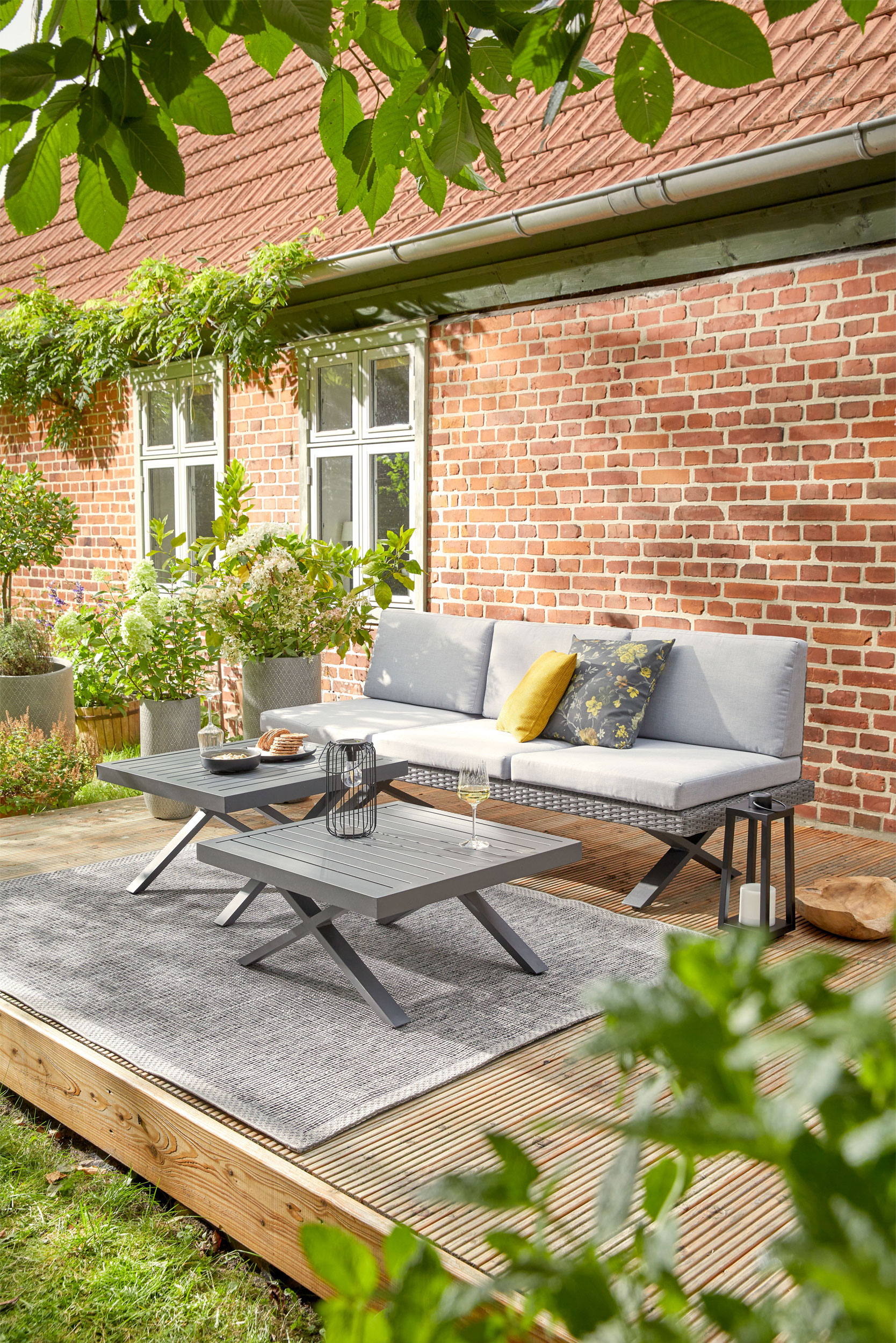 OUTDOORGartenmöbel Beistelltisch-Set