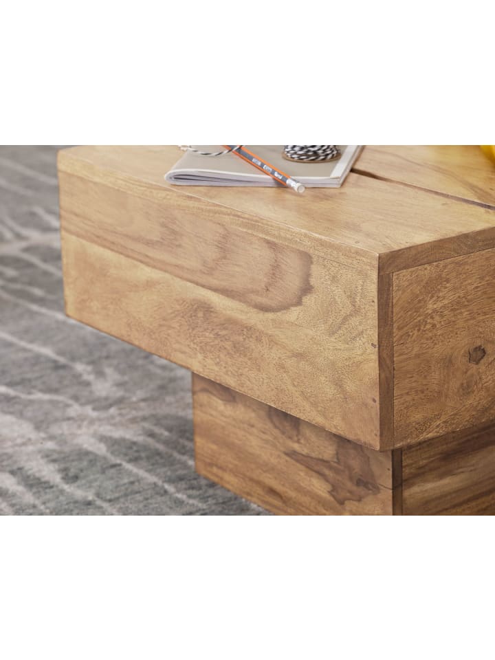 KADIMA DESIGN Beistelltisch Massivholz Wohnzimmertisch 44 x 44 x 30 cm in Akazie günstig kaufen onesize