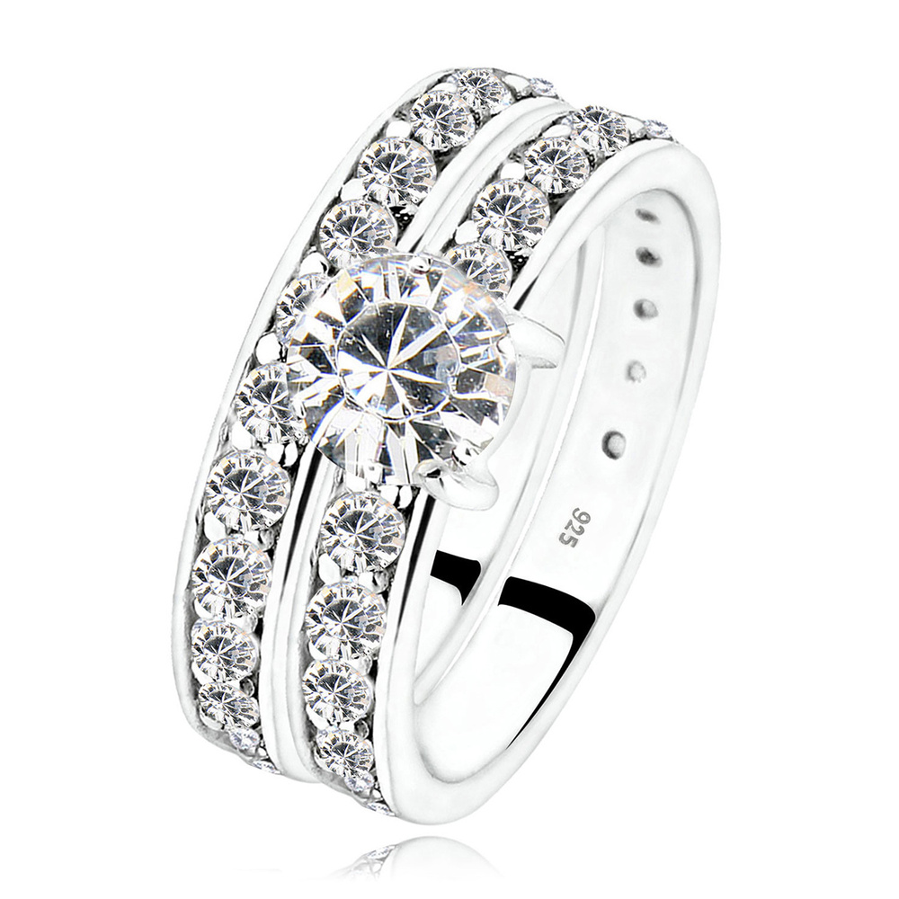 Elli Elli Bague Set Stapelring Kristalle 925 Silber Bague