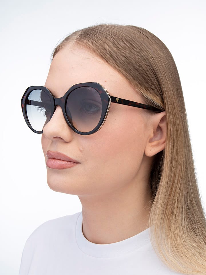 Guess Damen-Sonnenbrille in Braun/ Blau günstig kaufen 55