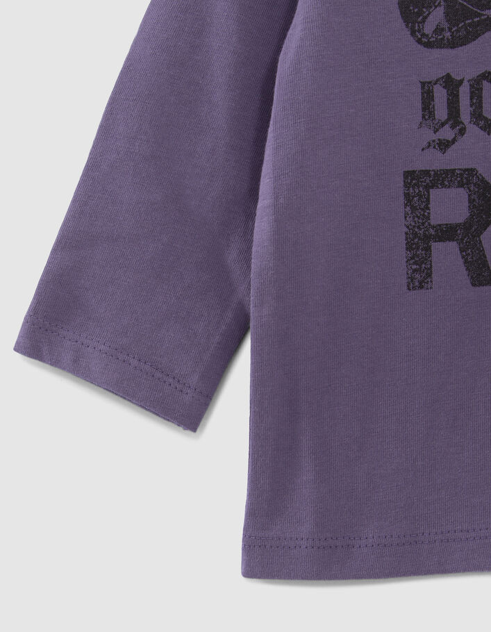 T-shirt violet bio print rock devant et dos bébé garçon