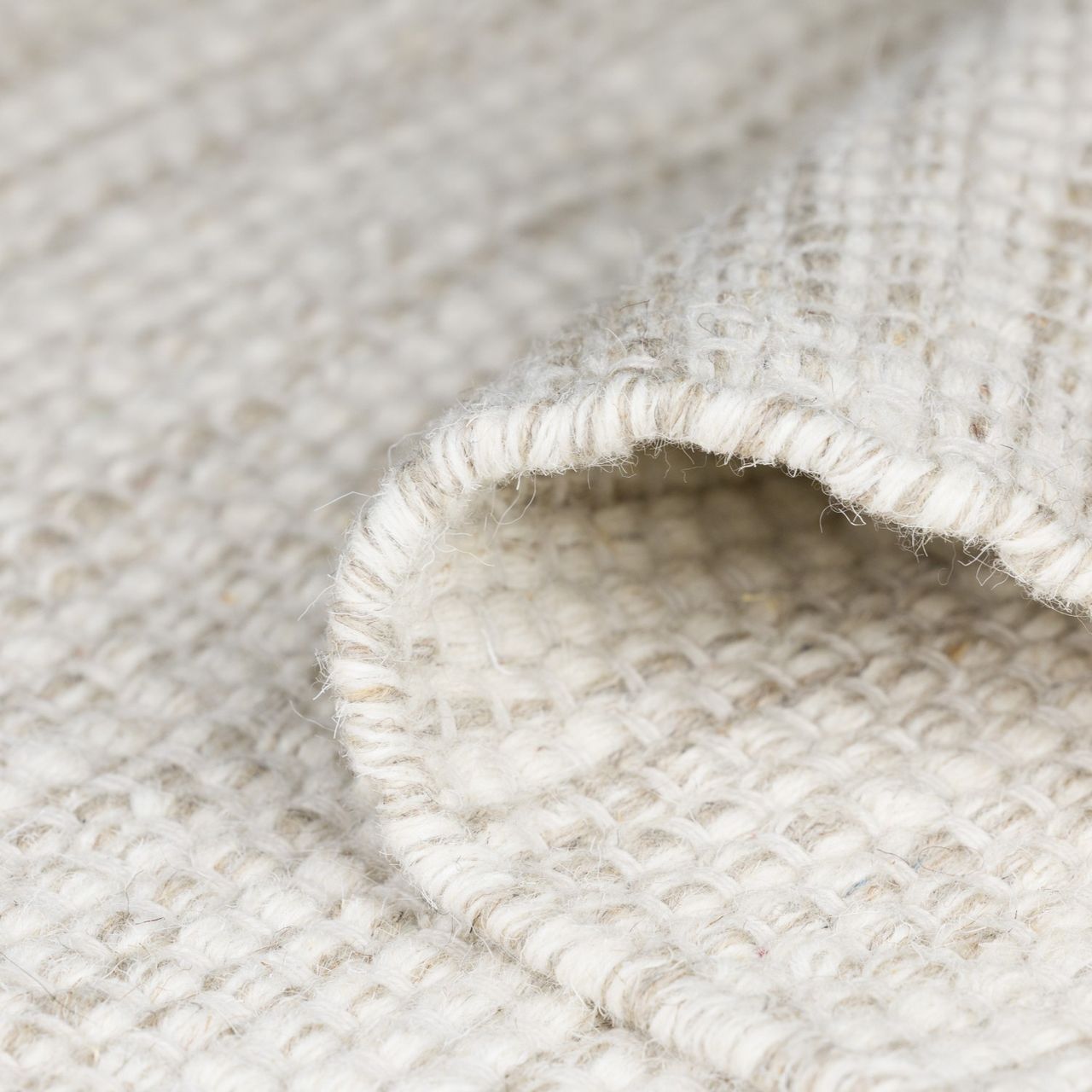 MyFlair Teppich Wooly Peace, 200 cm x 240 cm, Farbe natur, rechteckig, Gesamthöhe 5mm