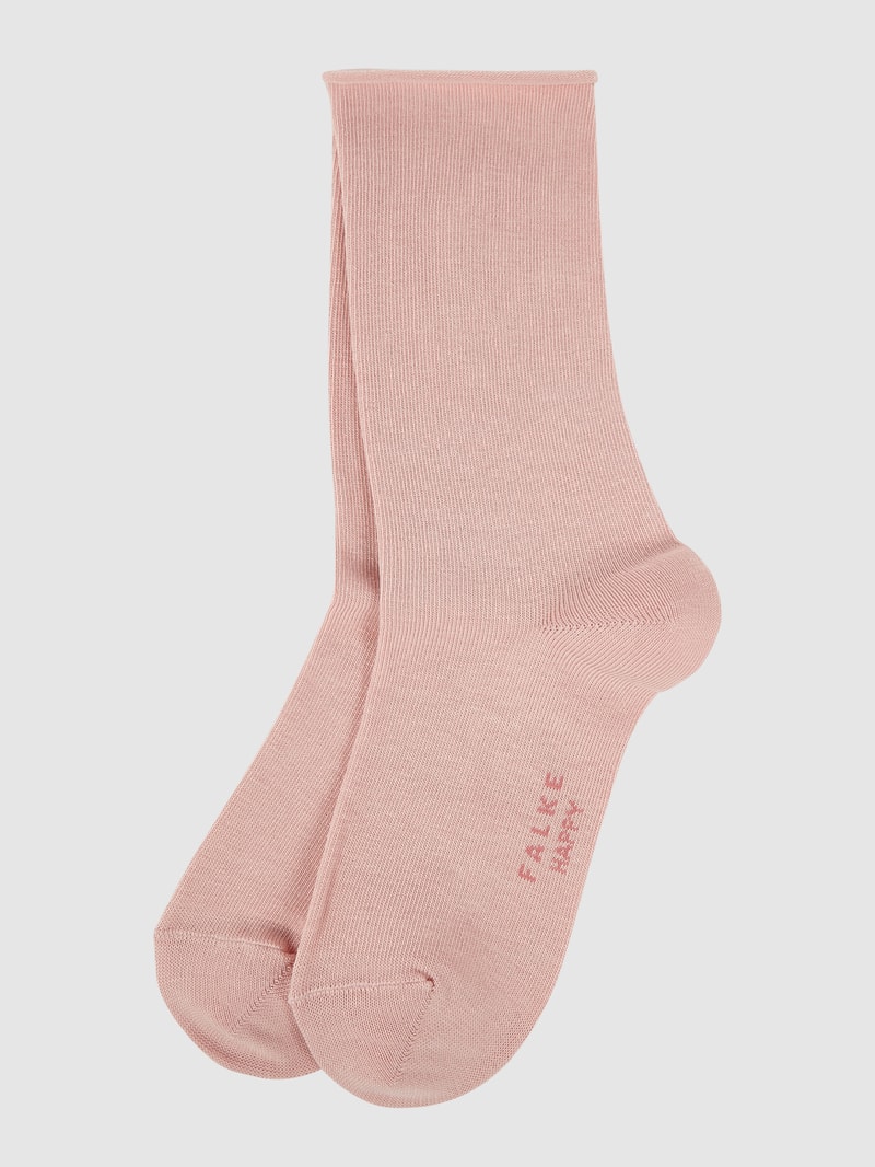 Socken mit Stretch-Anteil im 2er-Pack Modell 'Happy' in rosa