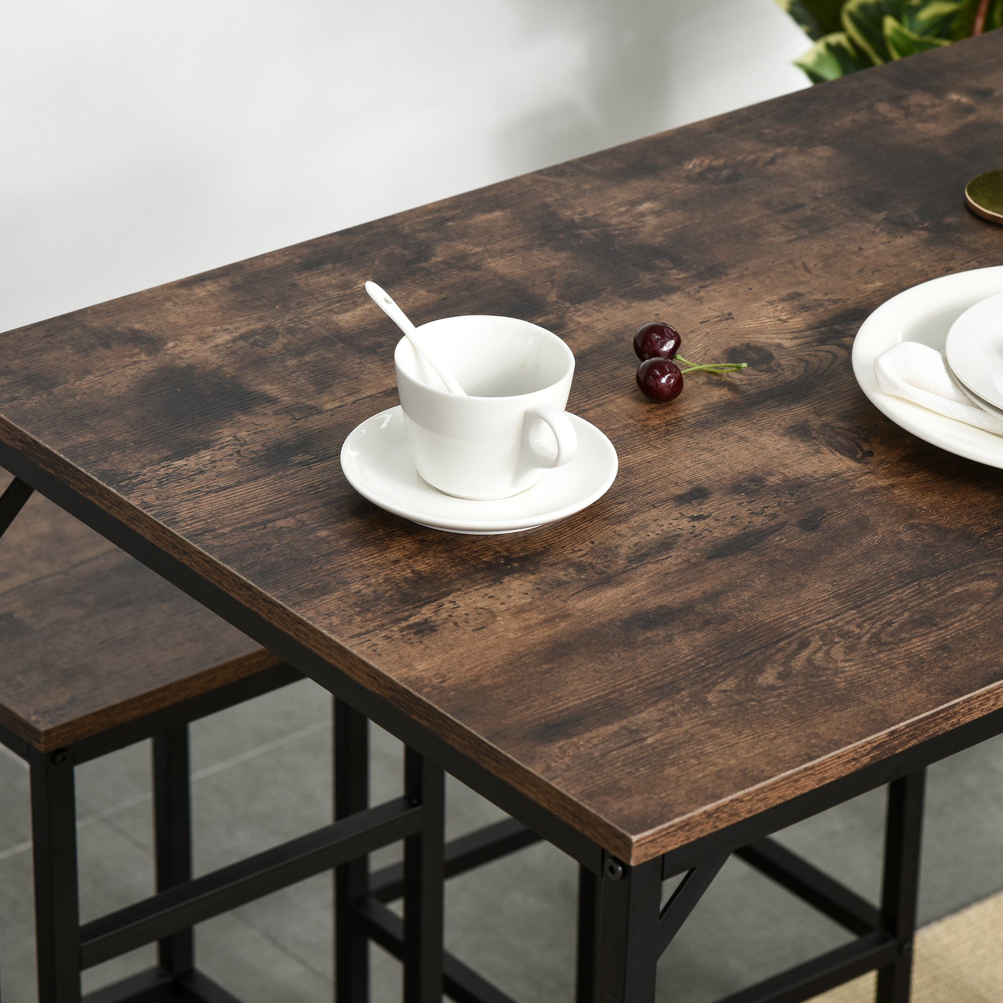 HOMCOM Bargruppe Bartisch-Set mit 4 Barhockern