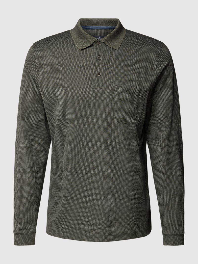 Poloshirt im langärmeligen Design Modell 'CARBON' in anthrazit