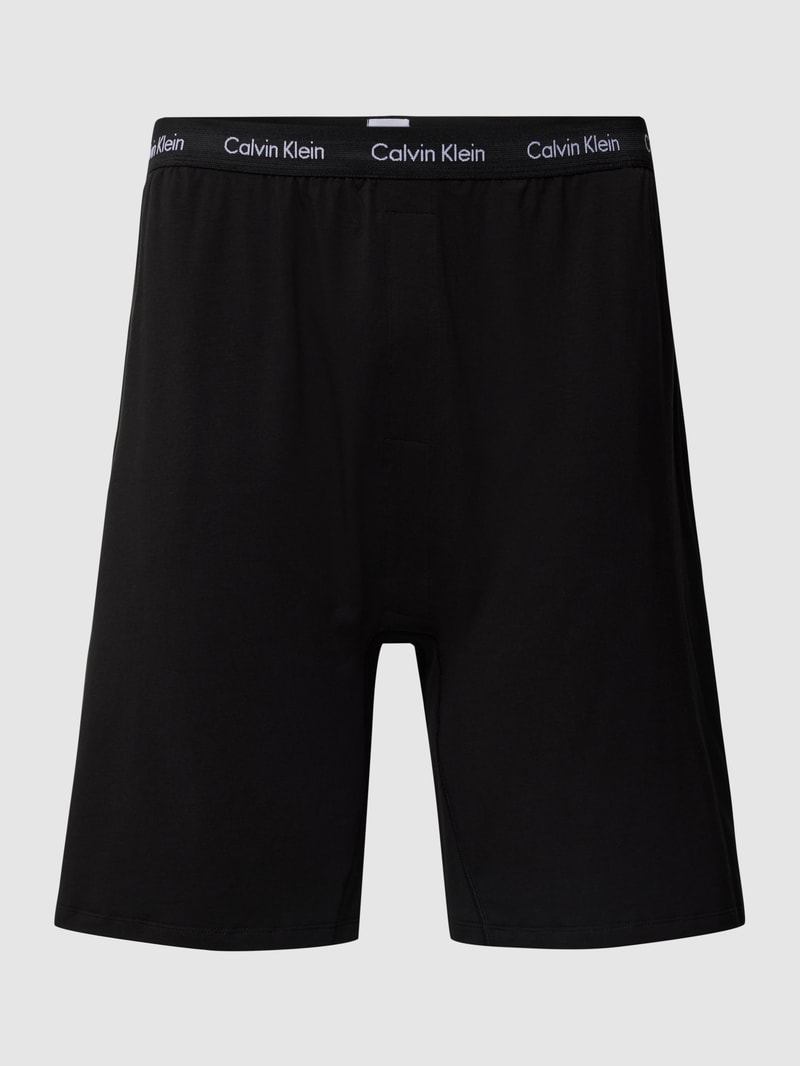 PLUS SIZE Pyjama-Shorts mit elastischem Logo-Bund in schwarz