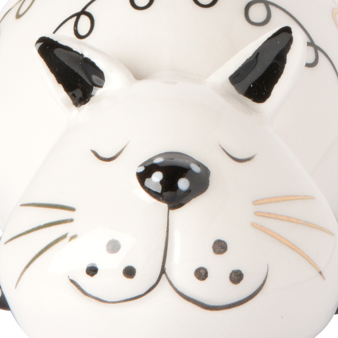 Kleine Deko-Figur Katze in glänzender Optik