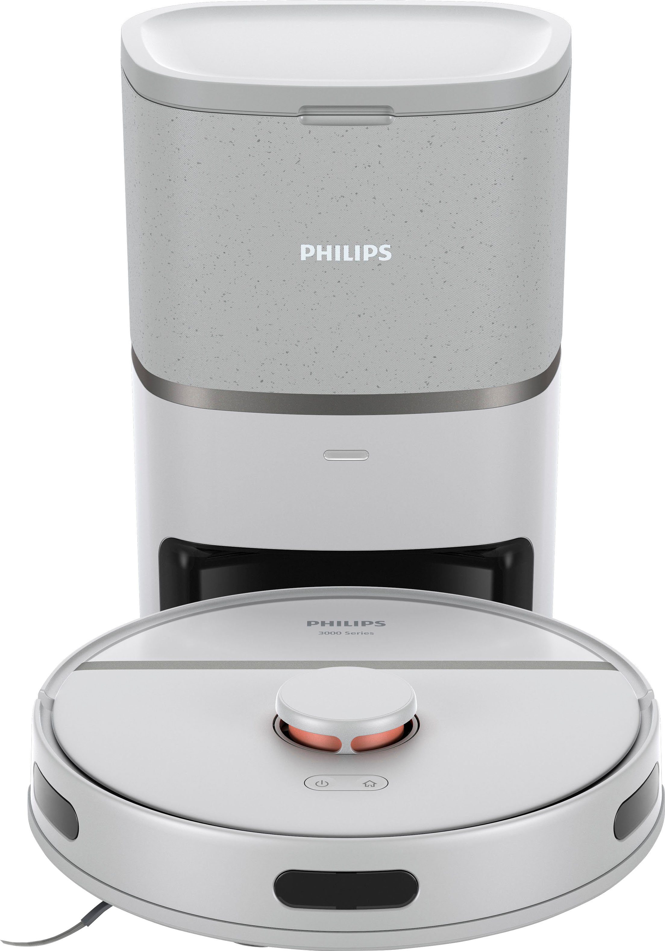 Philips Saugroboter XU3110/02, 230 min Akkulaufzeit, Teppichfunktion, 360° Lasernavigation und Wischfunktion, inkl. Entleerungsstation