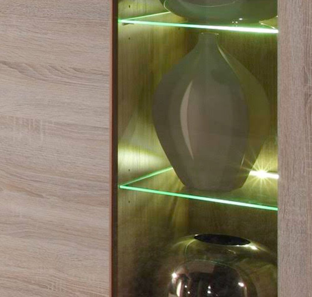 trendteam Wohnwand Boom, (Schrankwand Eiche Sonoma Dekor, 308 x 210), inklusive LED Beleuchtung