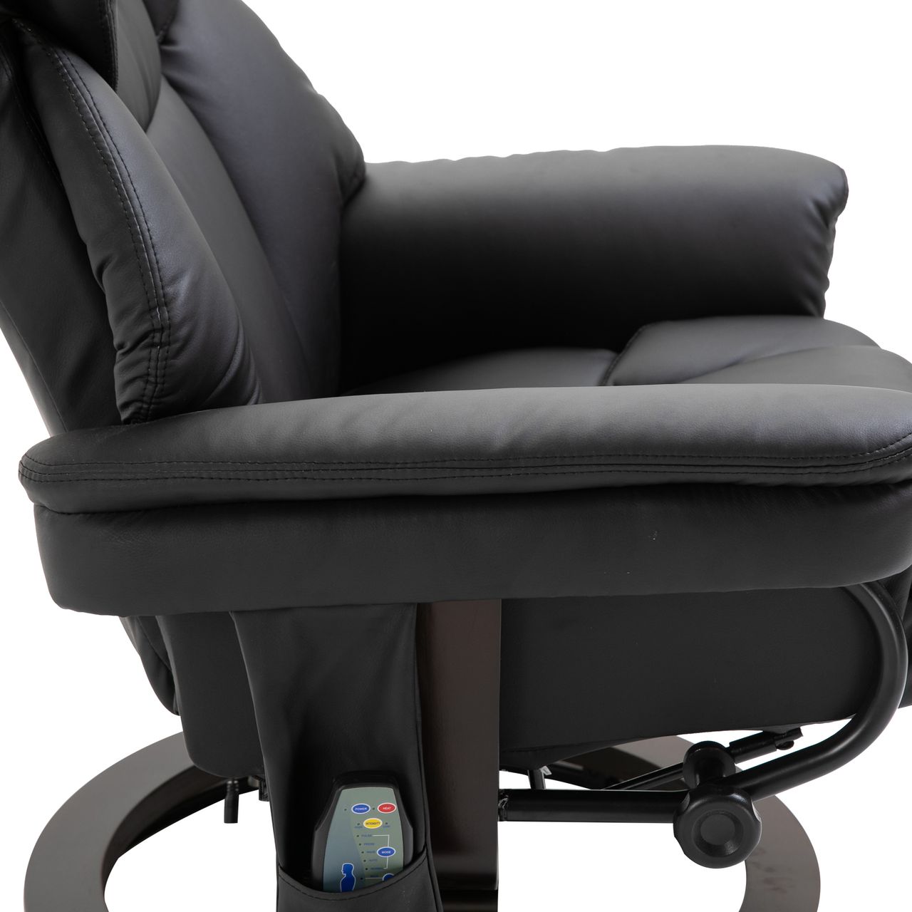 HOMCOM Massagesessel mit Fußhocker Relaxsessel 145°-Neigung Kunstleder Schwarz 79 x 82 x 101 cm