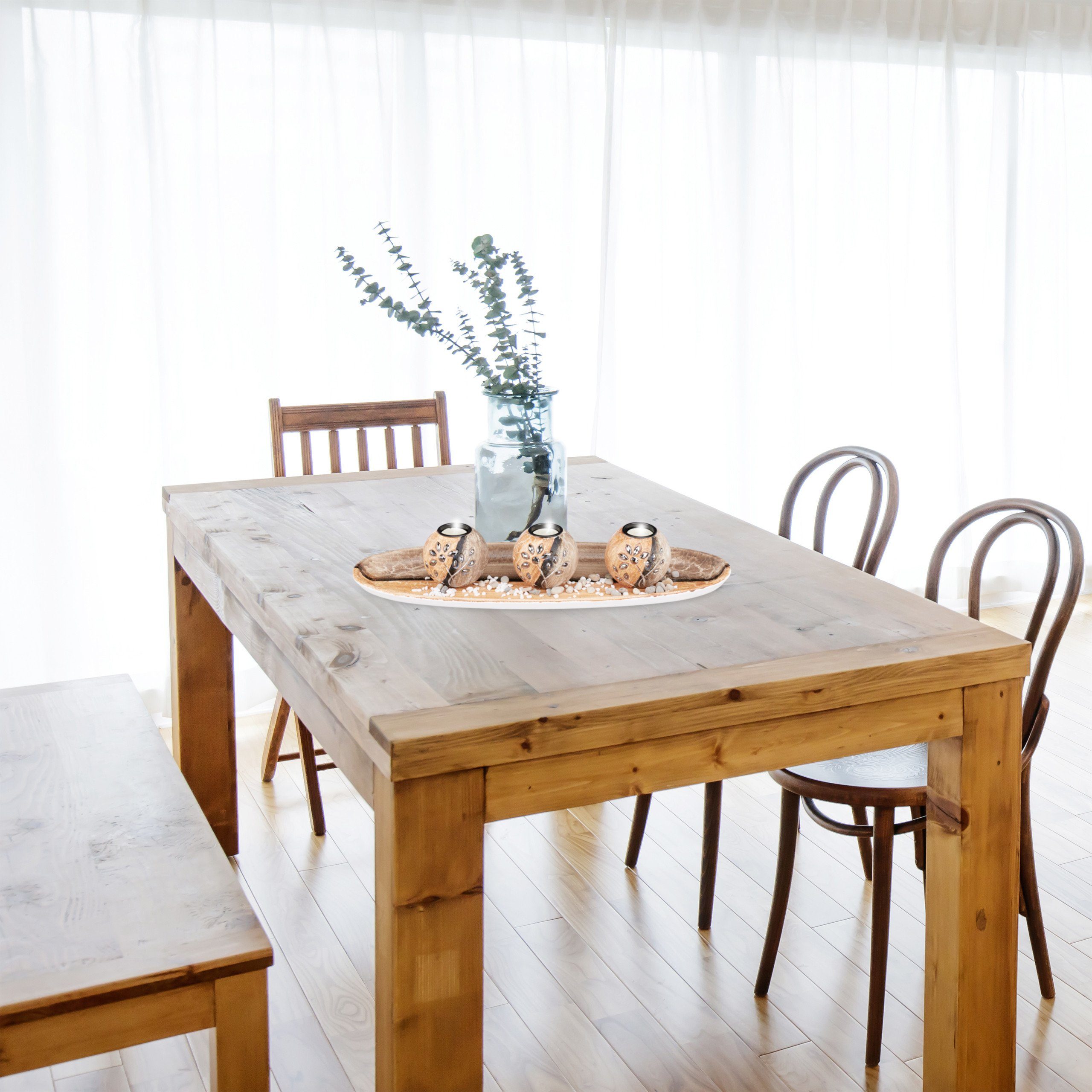 relaxdays Teelichthalter Teelichthalter Set mit Schale