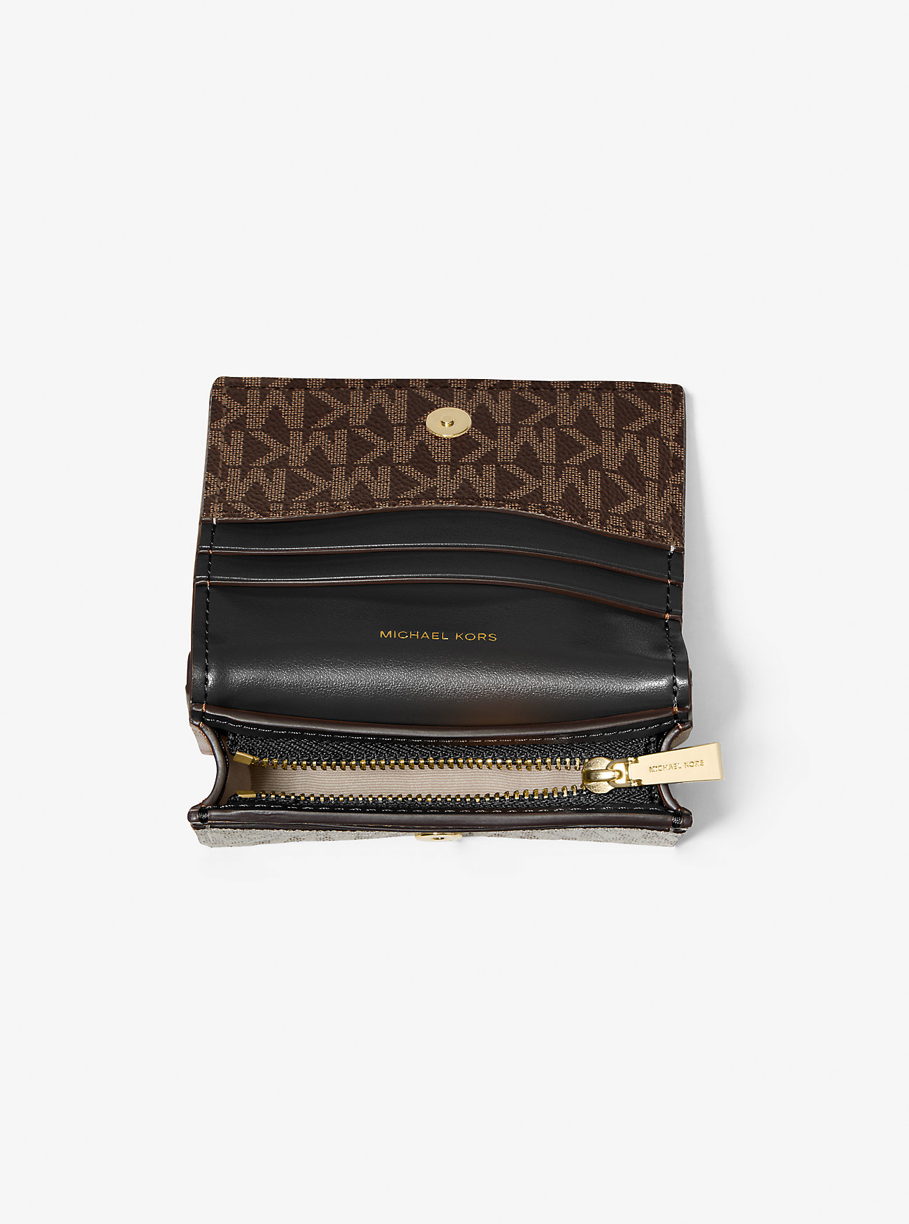 Hamilton Moderne Small Signature Logo Wallet - BROWN/BLK