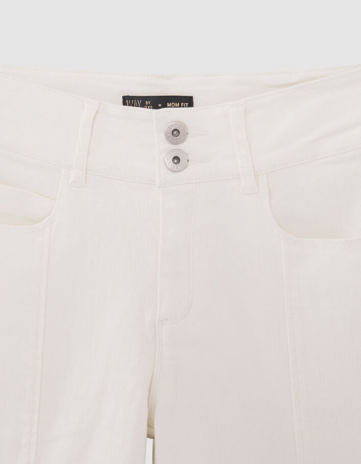 Jean MOM blanc maxi volume fille