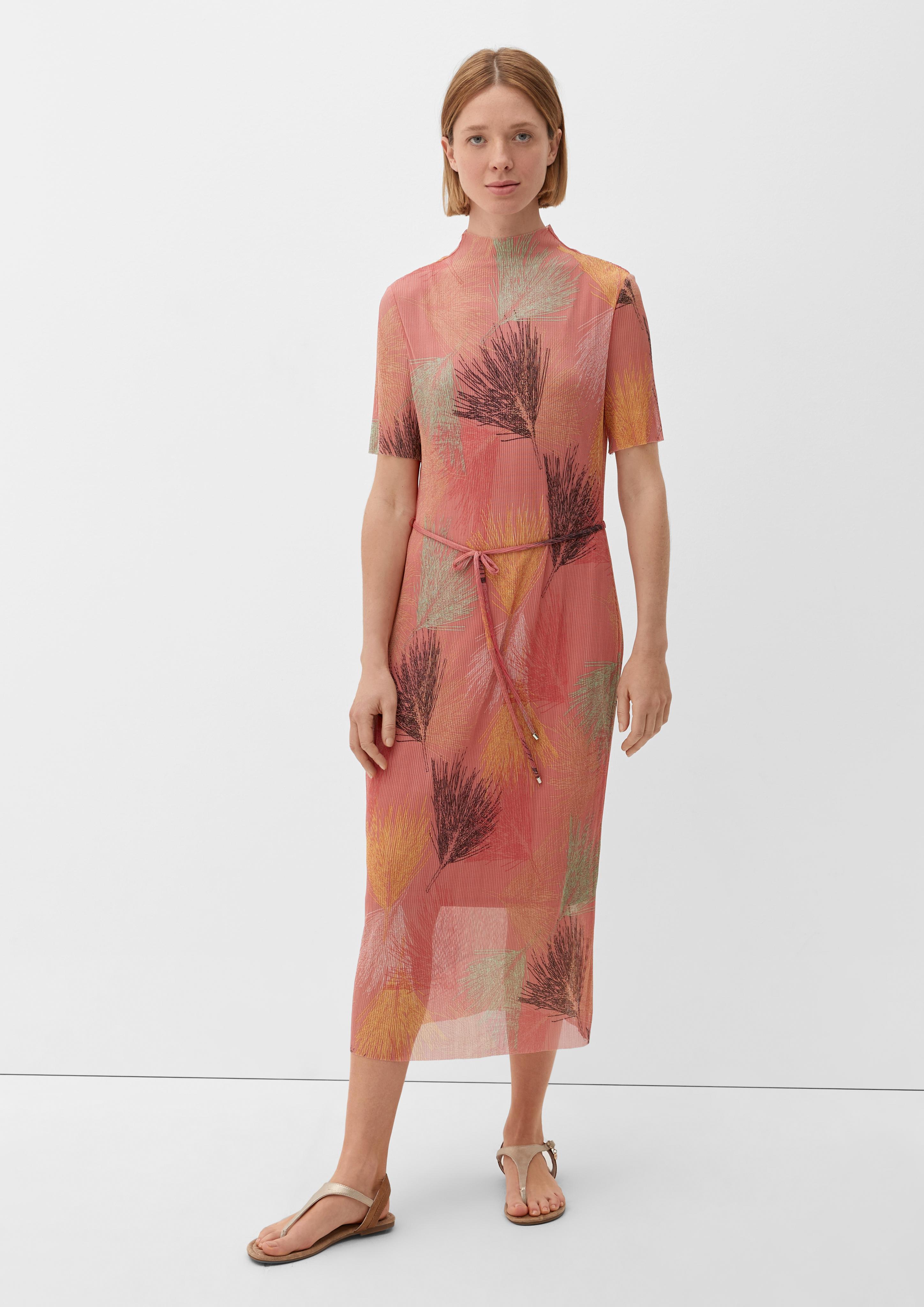 Mesh-Kleid mit Plisseefalten  2129973-20A0