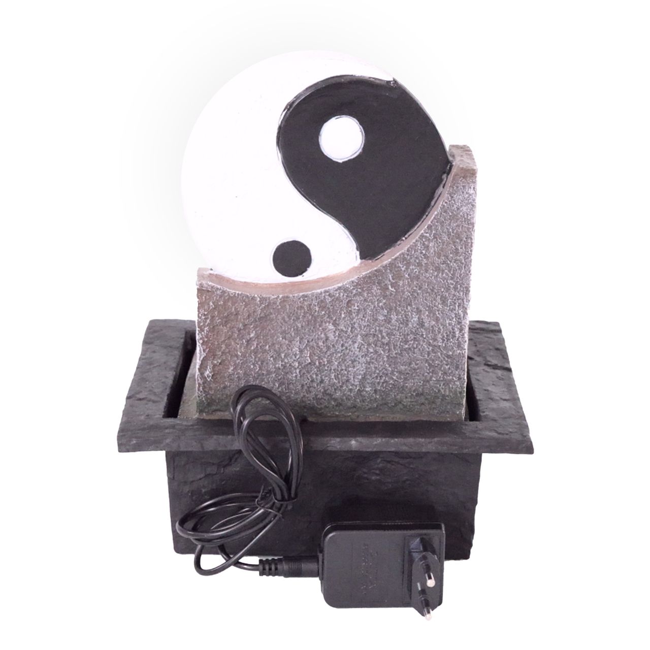 Lemodo Zimmerbrunnen mit LED-Beleuchtung, Dekobrunnen “Yin Yang” für die Wohnung