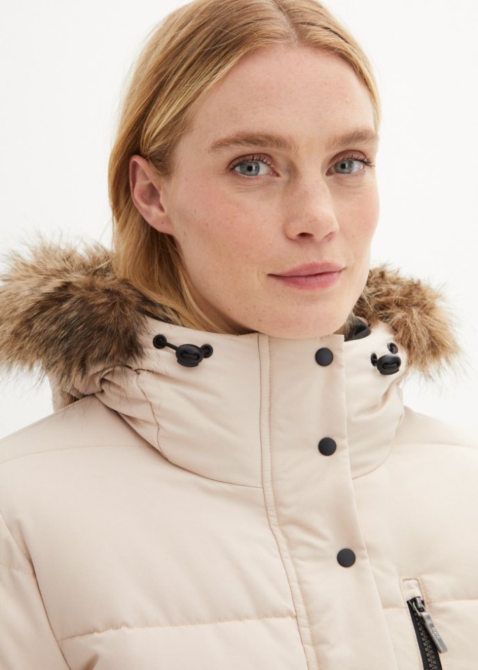 Steppjacke aus recyceltem Polyester mit Kontrastdetails