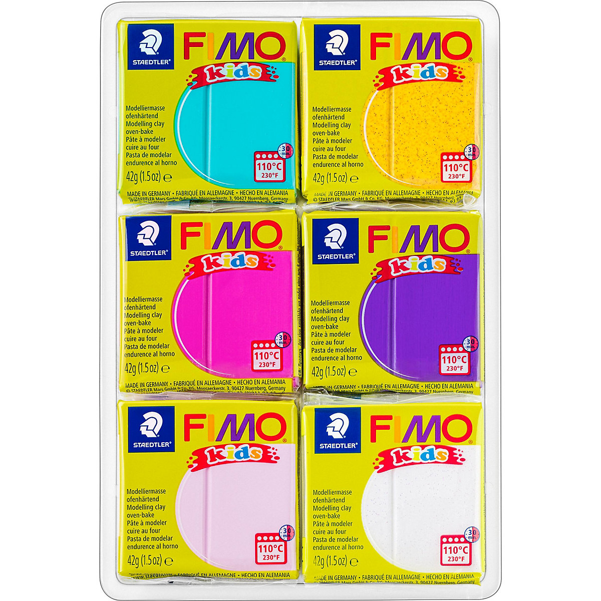 FIMO kids Materialpackung girlie, 6 x 42 g