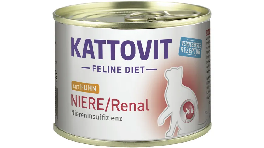 Kattovit Feline Diet – Niere/Renal Huhn 185 g