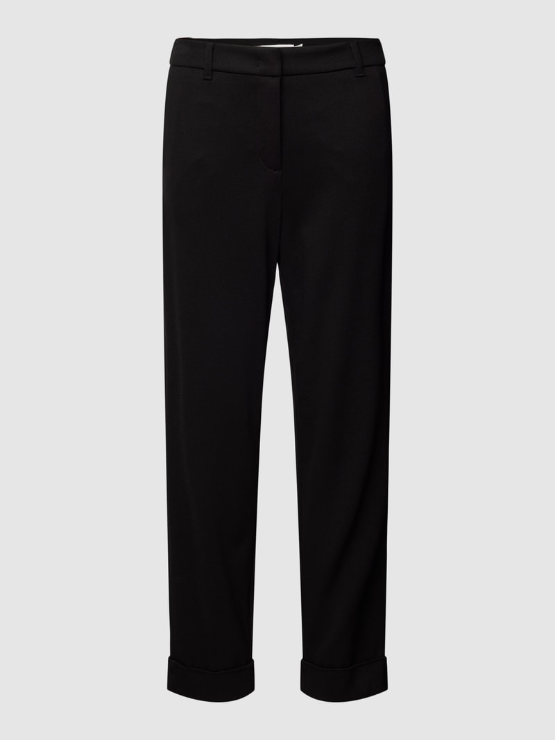 Hose mit fixierten Beinumschlägen in schwarz
