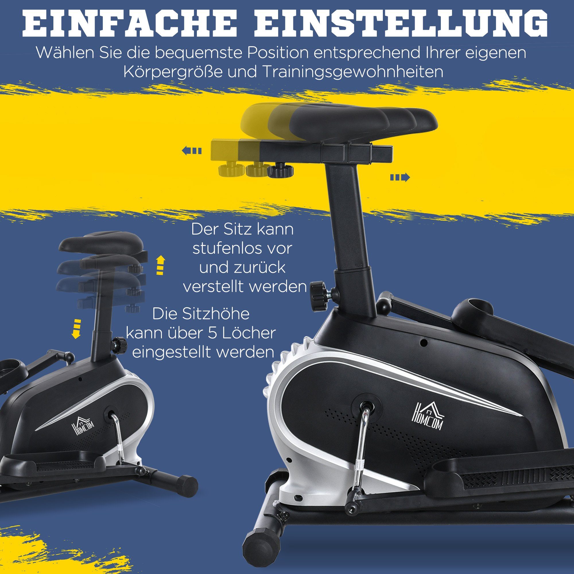 HOMCOM Crosstrainer Ellipsentrainer (Set, 1-tlg., 1 x Heimtrainer), mit LCD-Anzeige