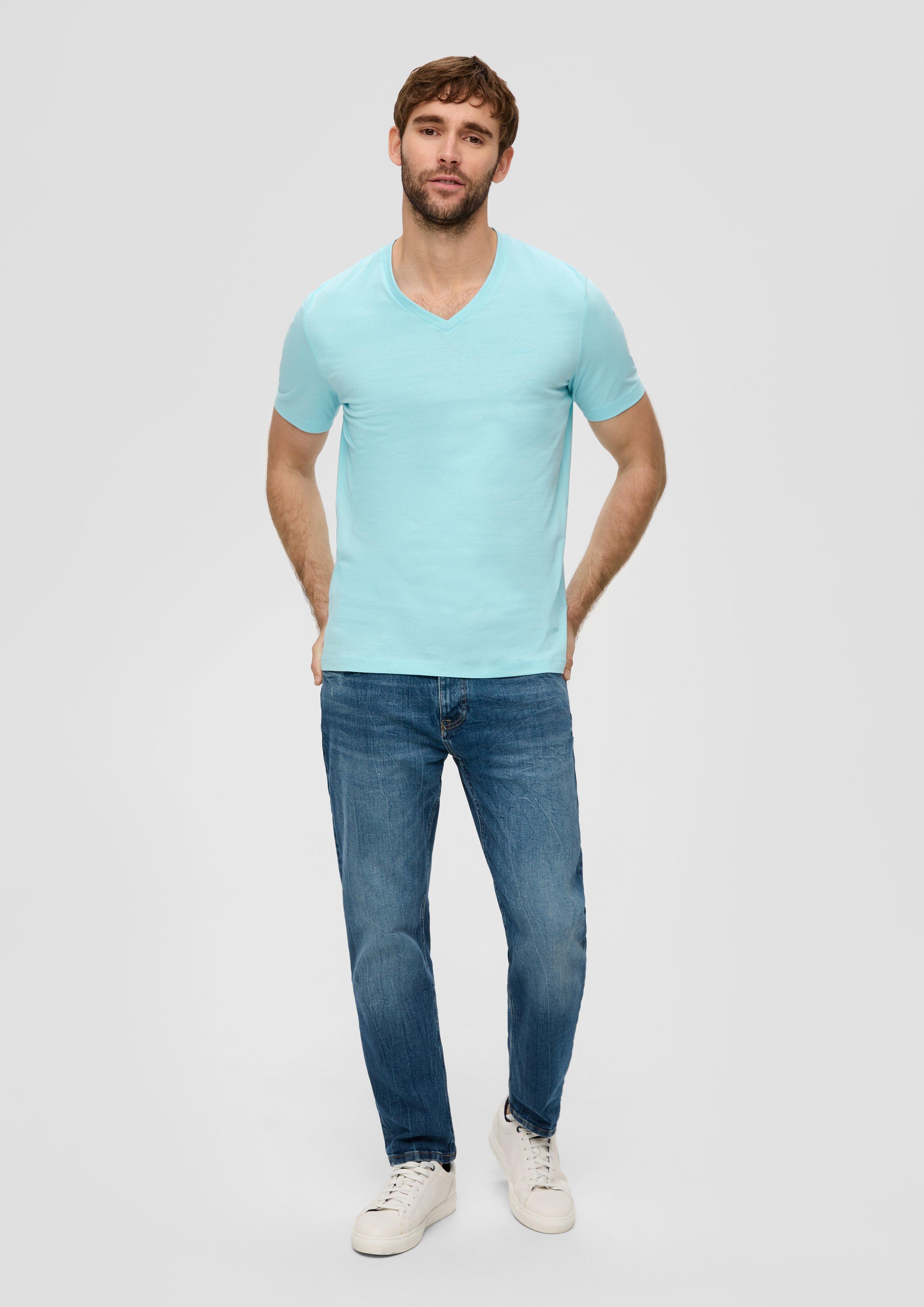 Baumwollshirt mit V-Ausschnitt  2143913-6040