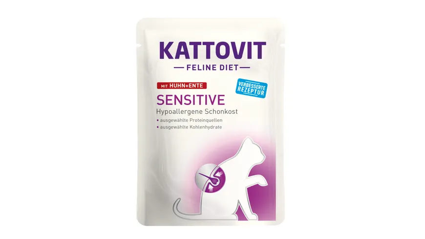 Kattovit Katzennassfutter Feline Diet Sensitive Huhn + Ente 85 g