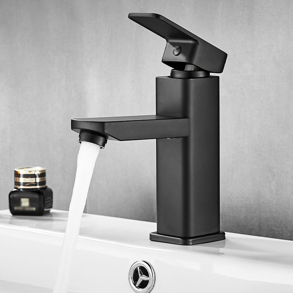 Runxizhou Waschtischarmatur Wasserhahn Bad Schwarz, Rostfreier Stahl Waschbecken Armaturen (1-St)