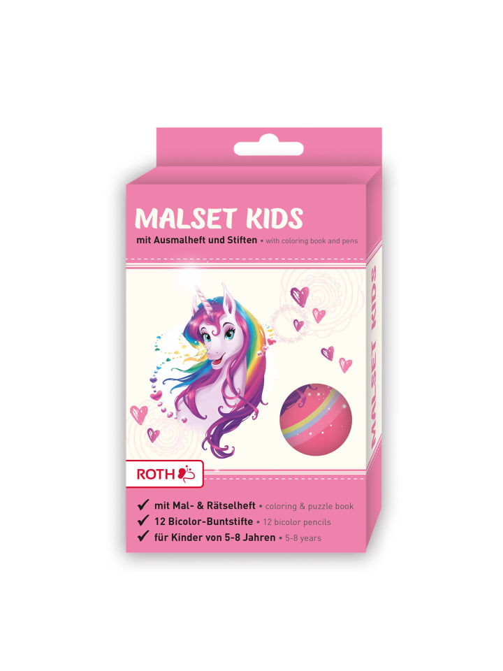 ROTH Set Ausmalbuch und Buntstifte, Einhornportrait in Rosa günstig kaufen onesize
