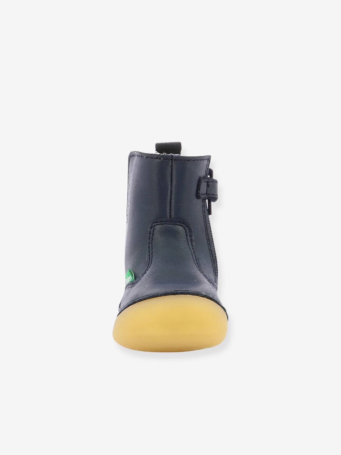 Boots fourrées cuir bébé garçon Socool Cho KICKERS® 1ers pas camel