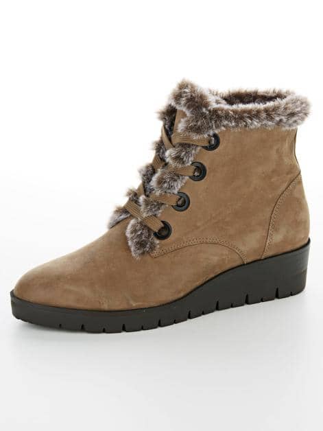 Stiefelette taupe mit wärmendem Futter