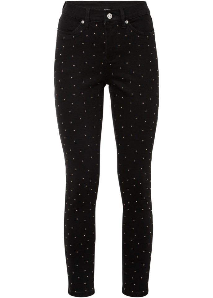 Stretch-Jeans mit Strassapplikation