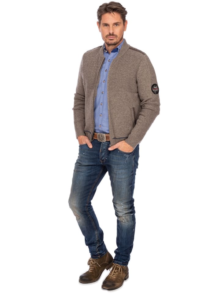 Spieth & Wensky Strickjacke TALHEIM in braun günstig kaufen 3XL